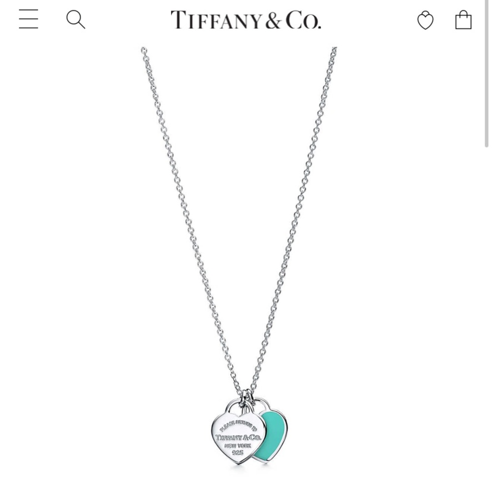 Mini Double Heart tag pendant